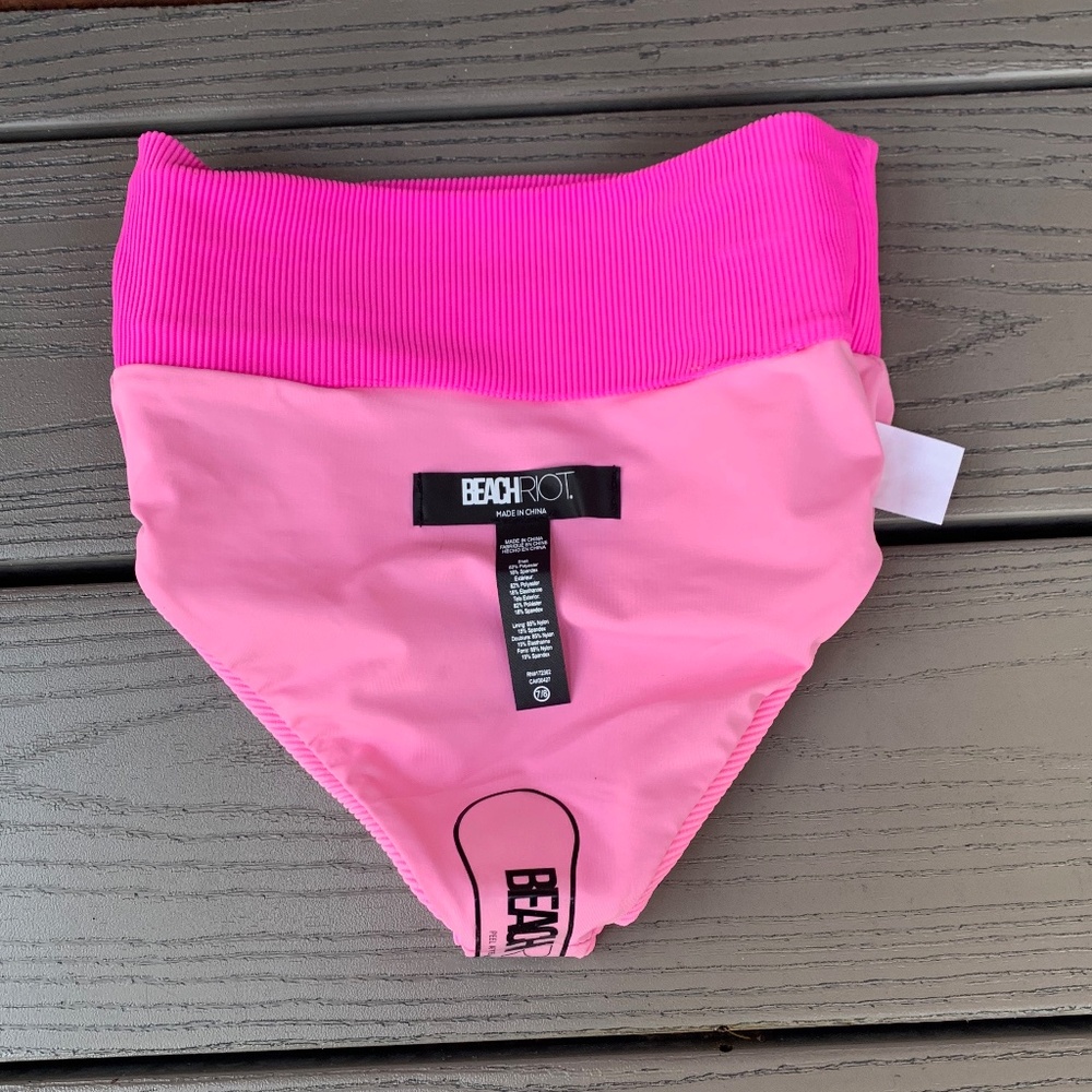 Beach Riot Girls Little Mackenzie Heidi Set Peak Pink Colorblock - Picture 10 of 12